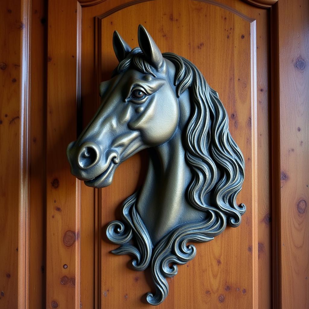 Cast Iron Horse Head on Stable Door