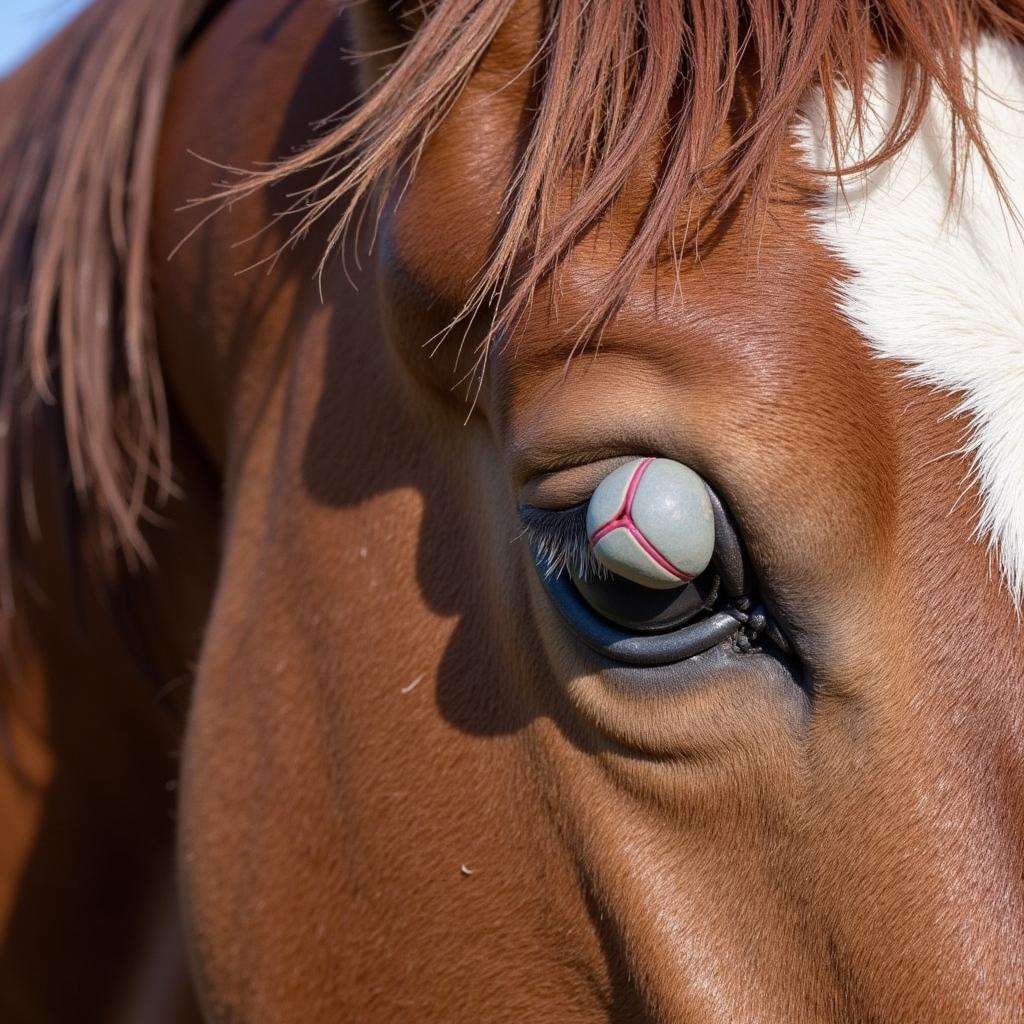 Cattle Fly Tag Attached to a Horse's Ear