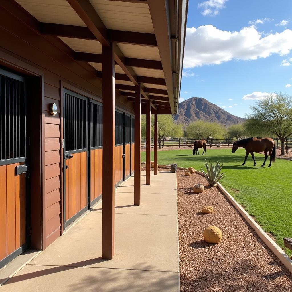 Cave Creek Horse Stables and Lush Pasture