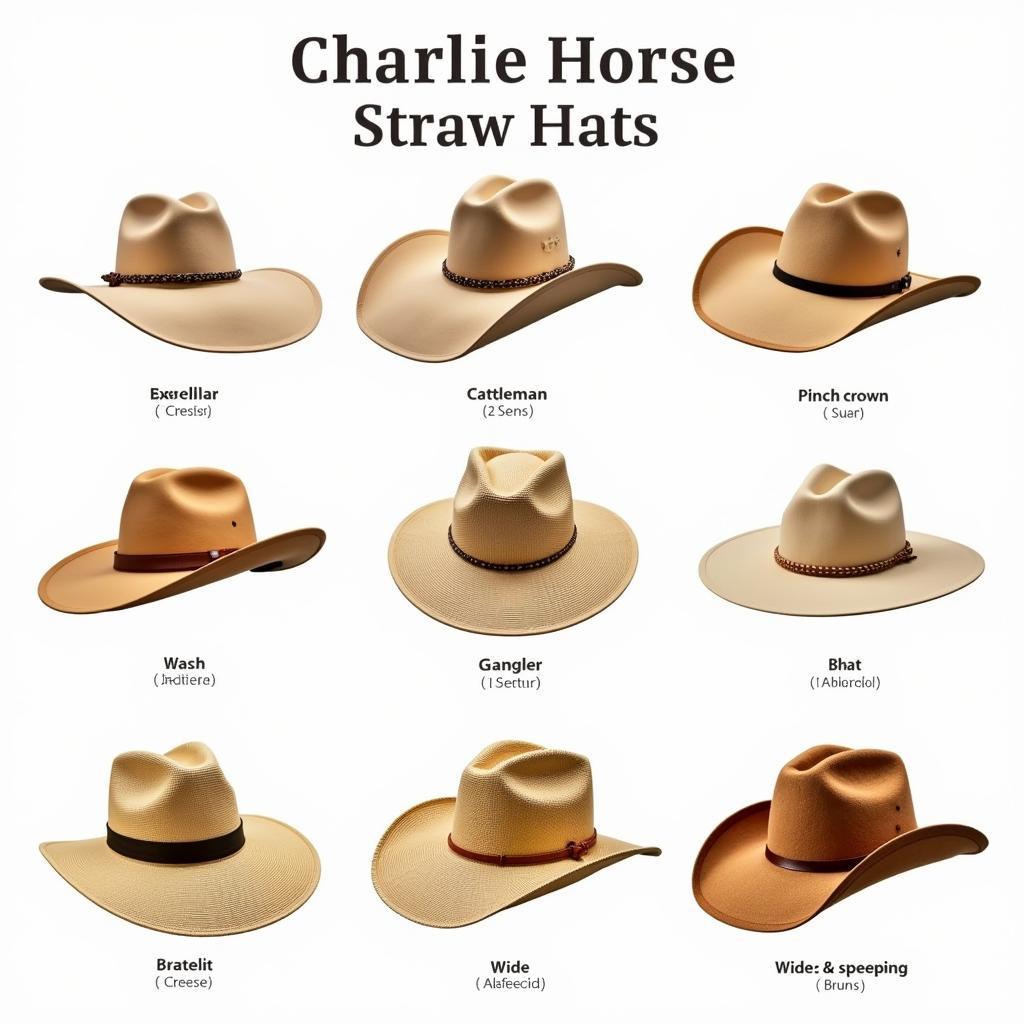 Different Charlie Horse Straw Hat Styles