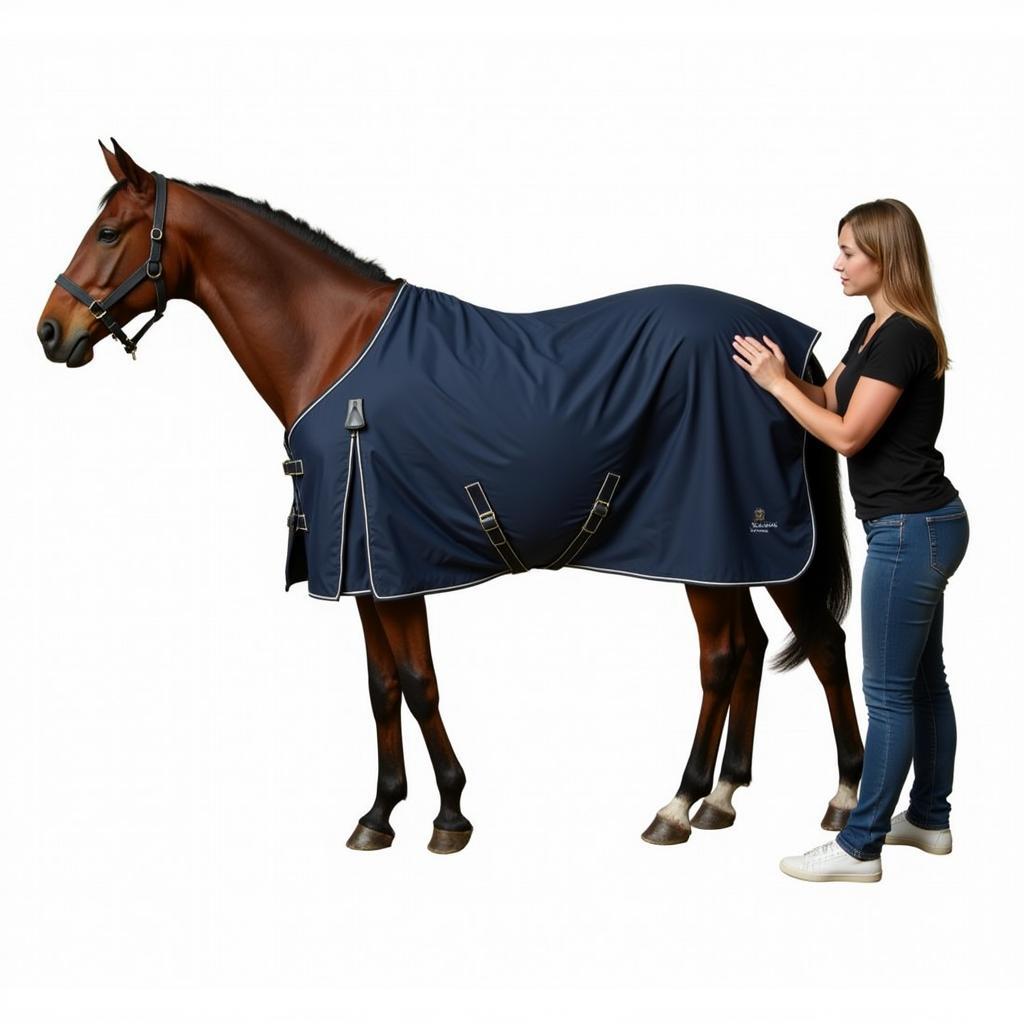 Checking Blanket Fit on Horse