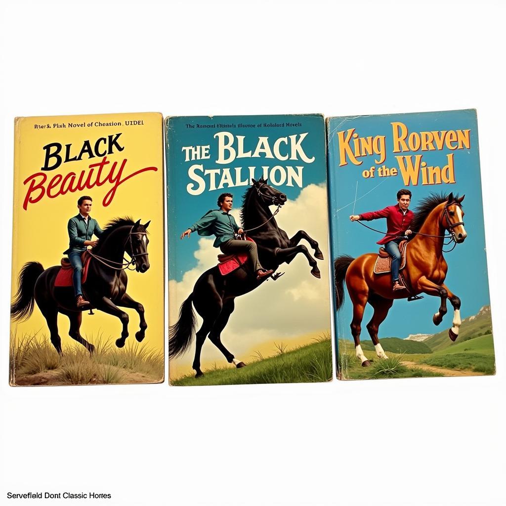 Classic Horse Novel Covers: Black Beauty, The Black Stallion, and King of the Wind