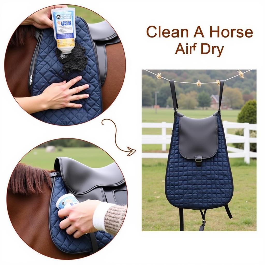 Cleaning a Horse Half Pad