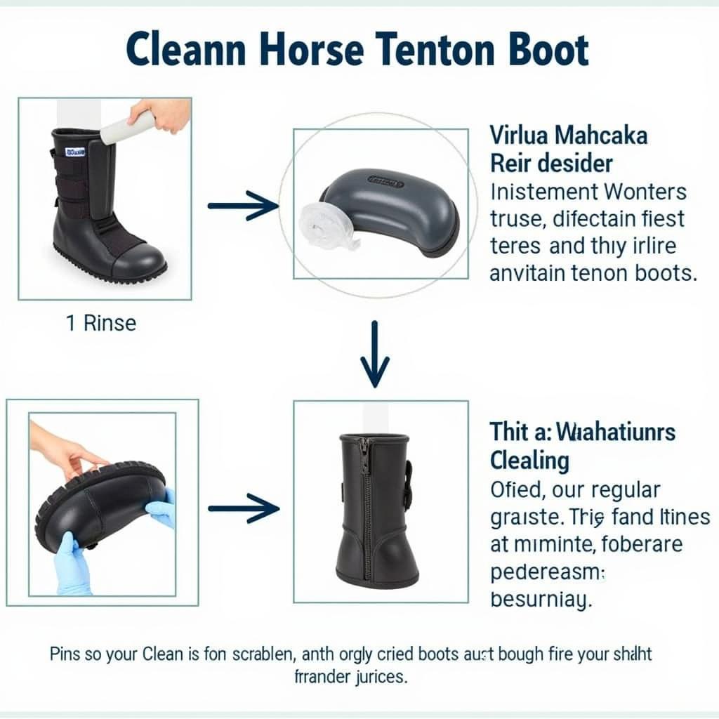 Cleaning horse tendon boots to maintain their condition and hygiene.