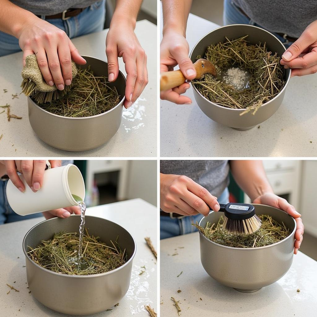 Cleaning a Miniature Horse Hay Feeder