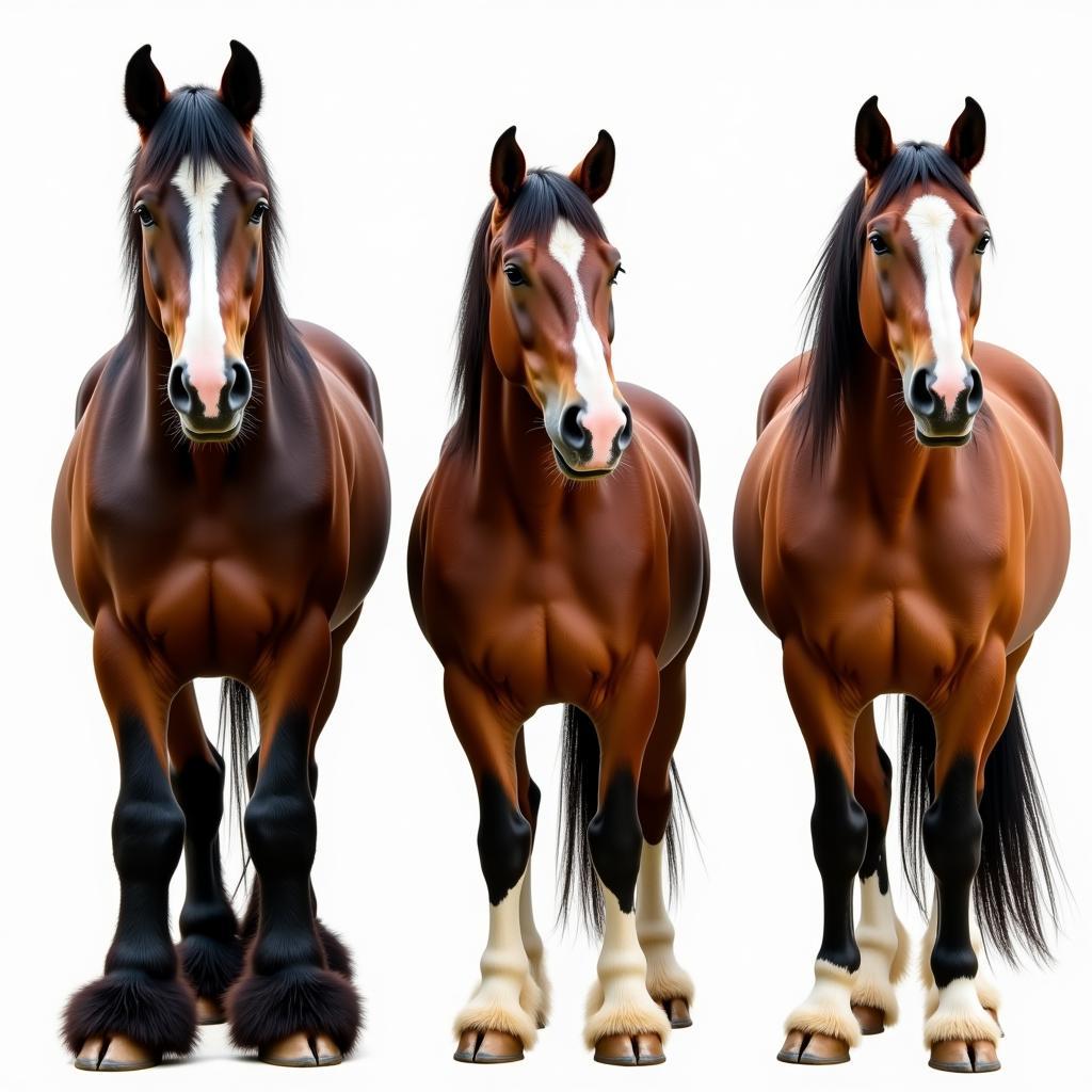 Clydesdale, Shire, and Belgian Horse Size Comparison