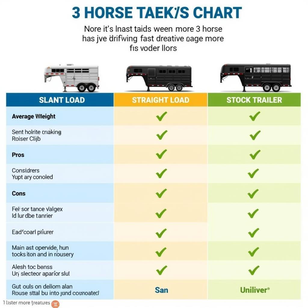 Comparison Chart of 3 Horse Trailer Features