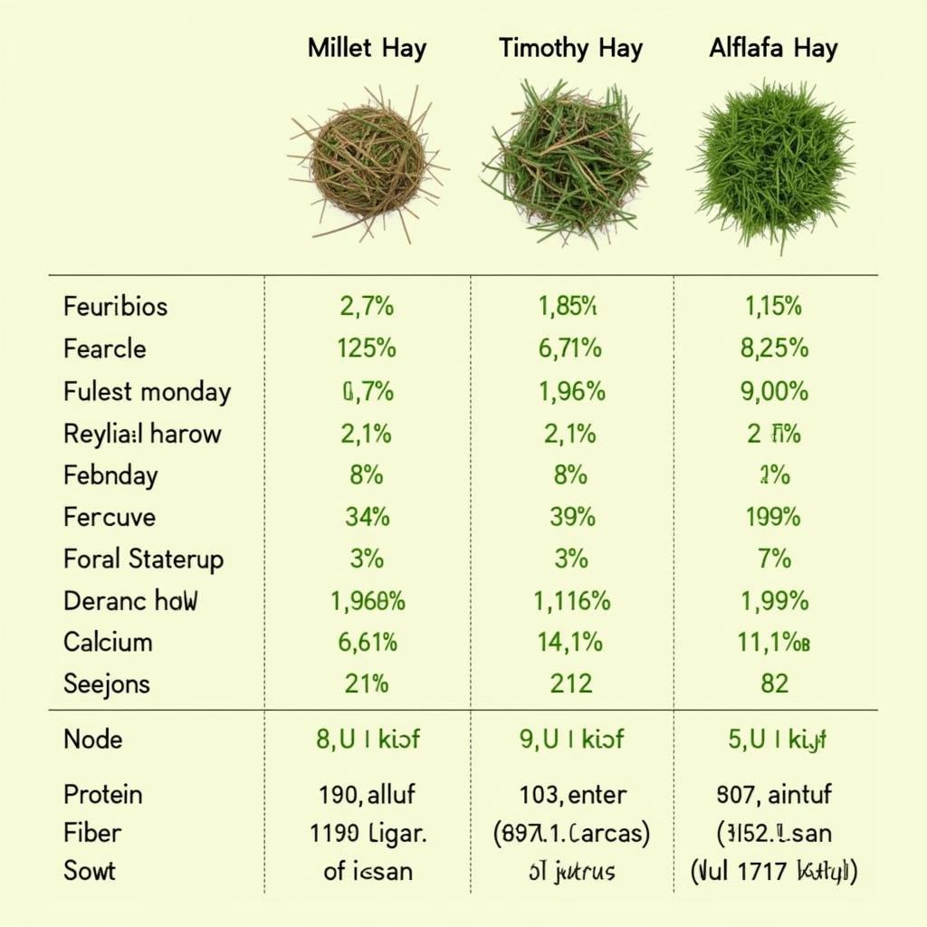 Comparison of Millet Hay with Other Hays