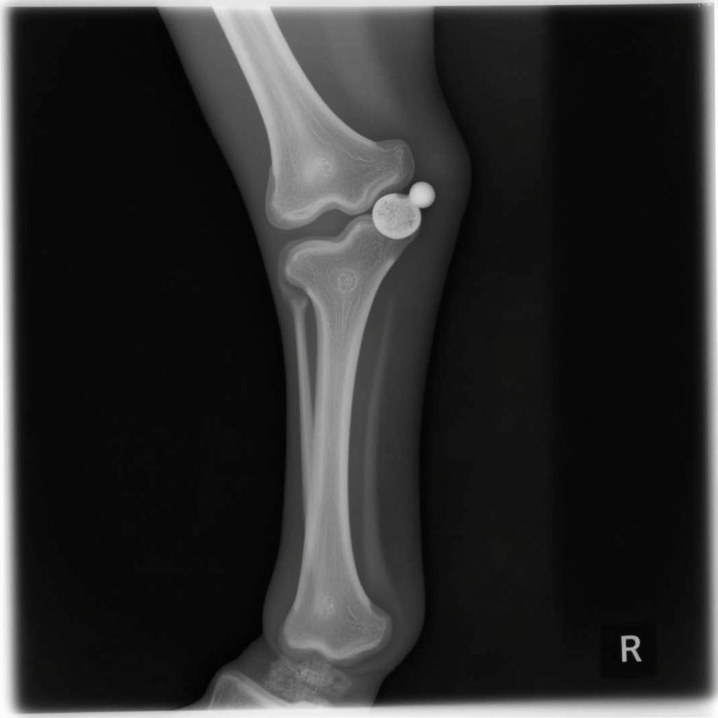 X-ray of a horse's leg showing a condylar fracture