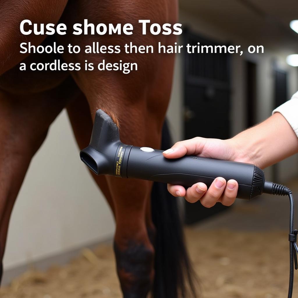 Cordless Horse Hair Trimmer in Action