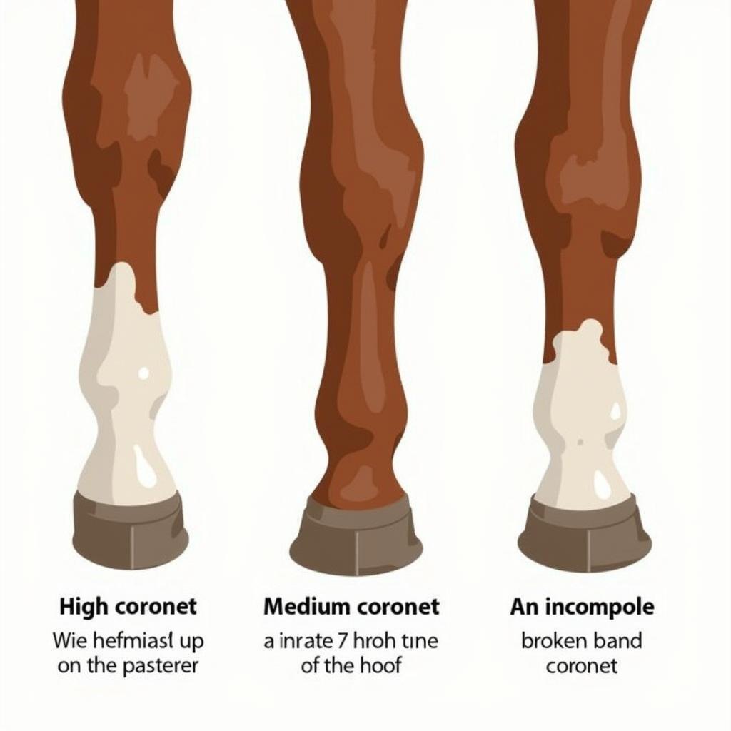 Coronet Horse Marking Variations: High, Medium, and Incomplete