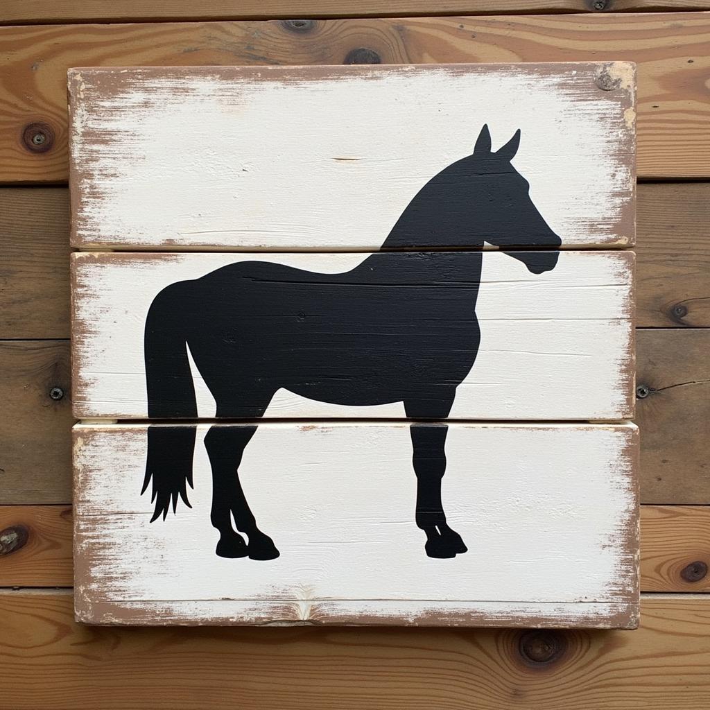 Custom Painted Wooden Sign with Crazy Horse Paint