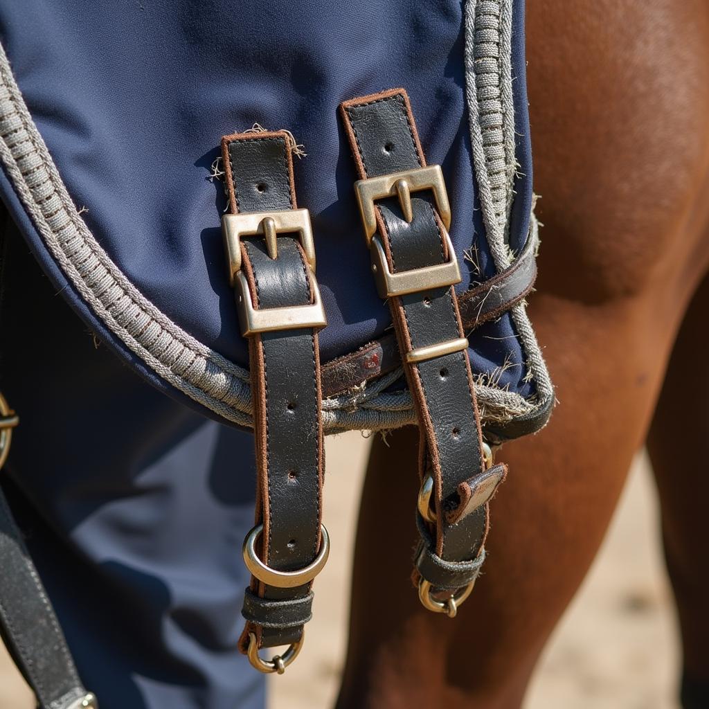 Damaged Horse Blanket Leg Straps