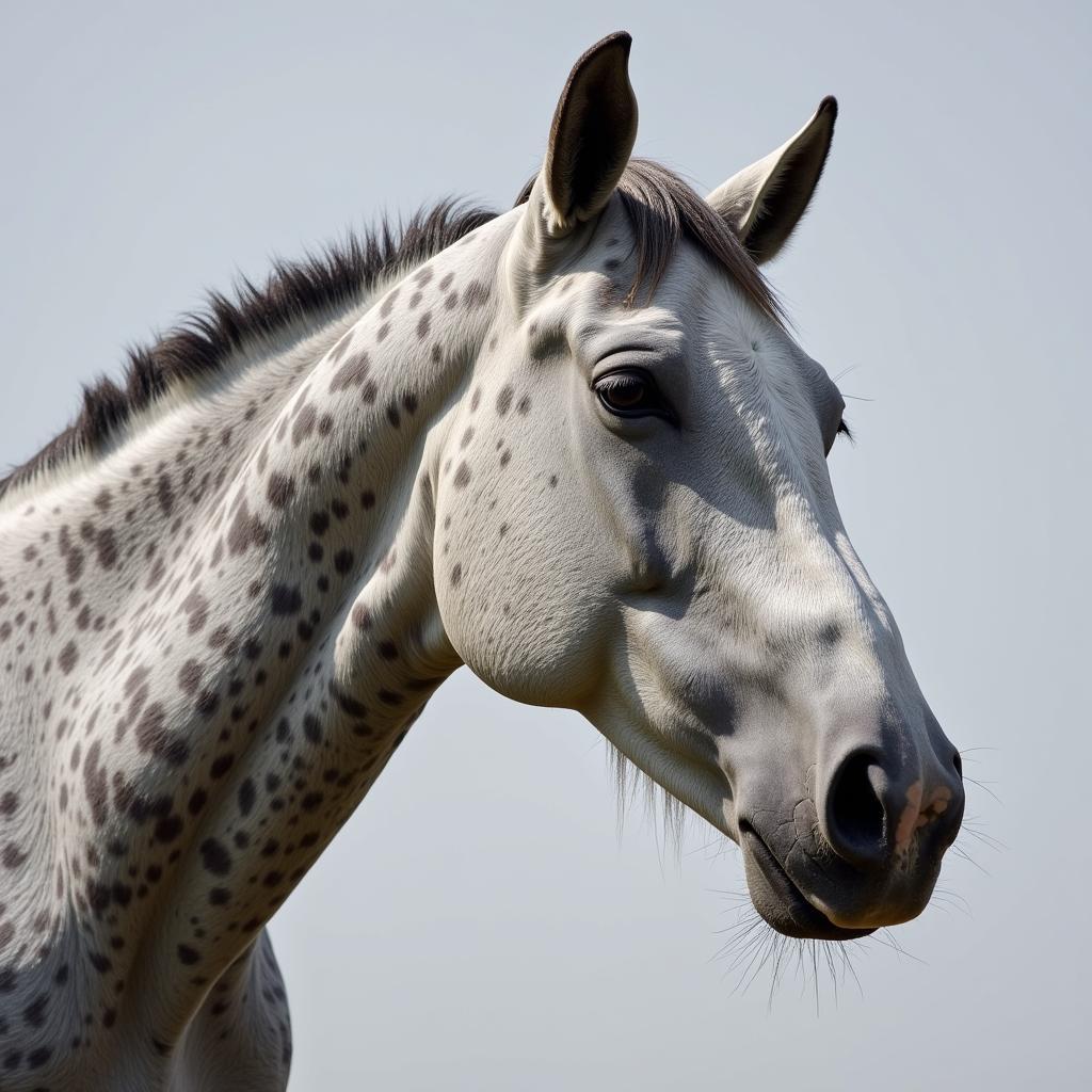 Dapple Gray Quarter Horse Close-Up Coat