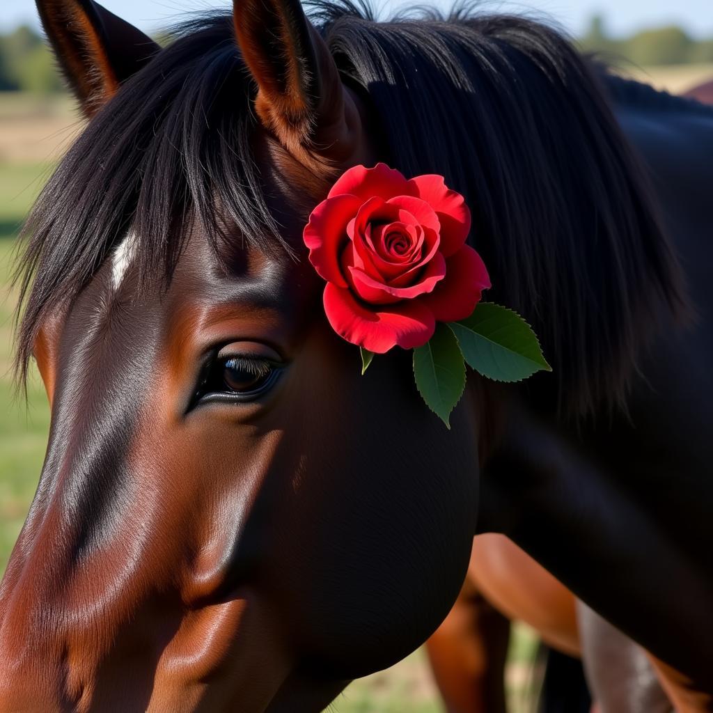 Dark Horse Rose: Equine Beauty