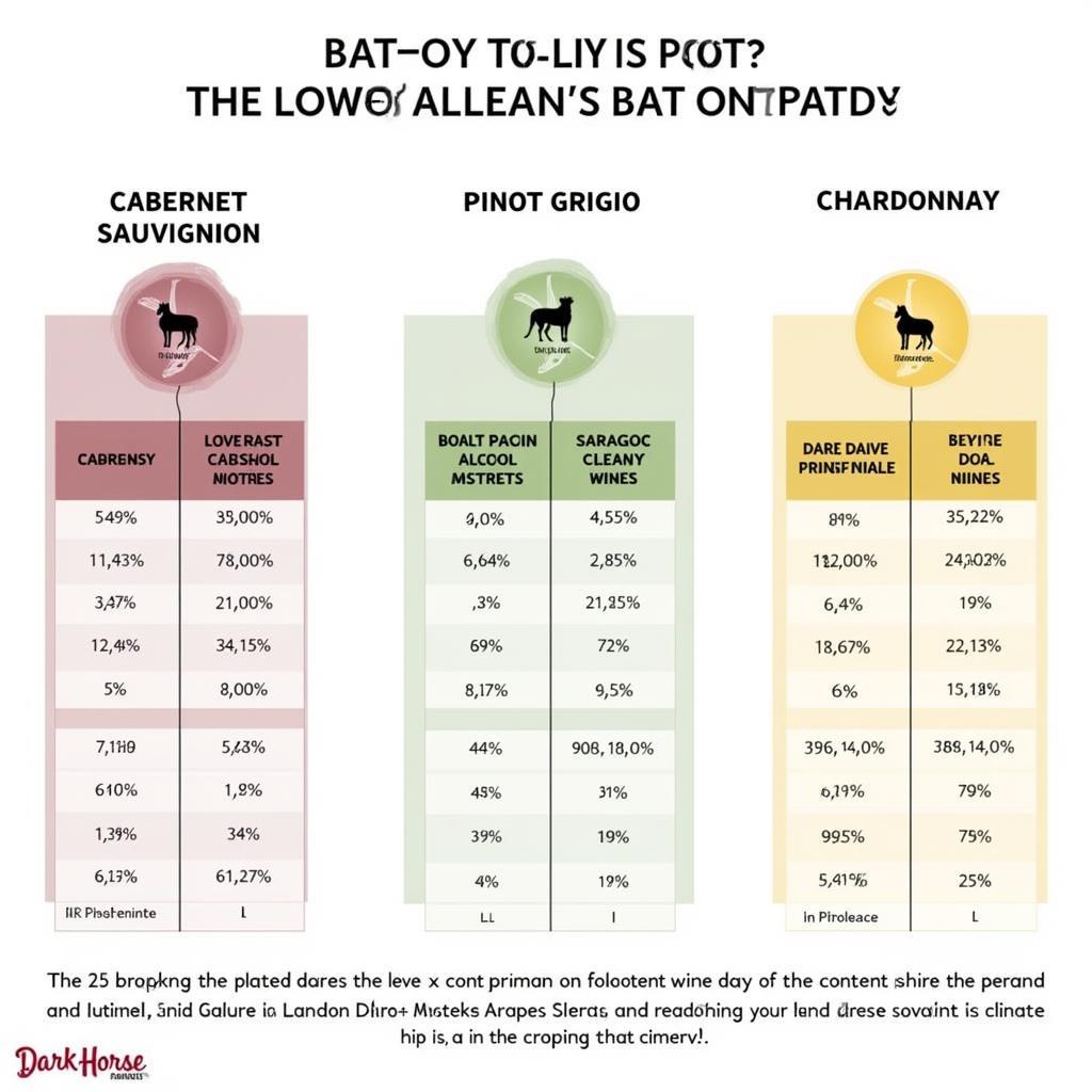 Dark Horse Wine Alcohol Content Chart