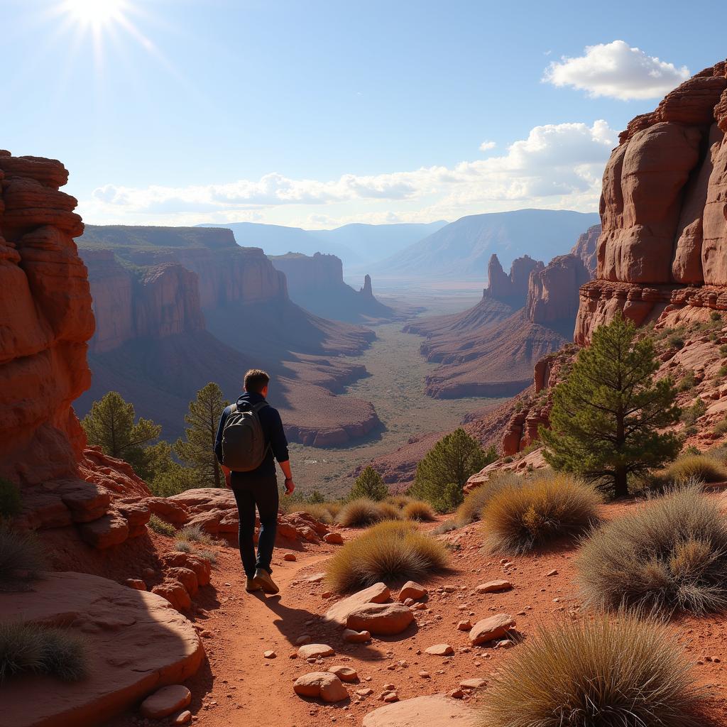 Hiking trails at Dead Horse Point State Park offering scenic overlooks