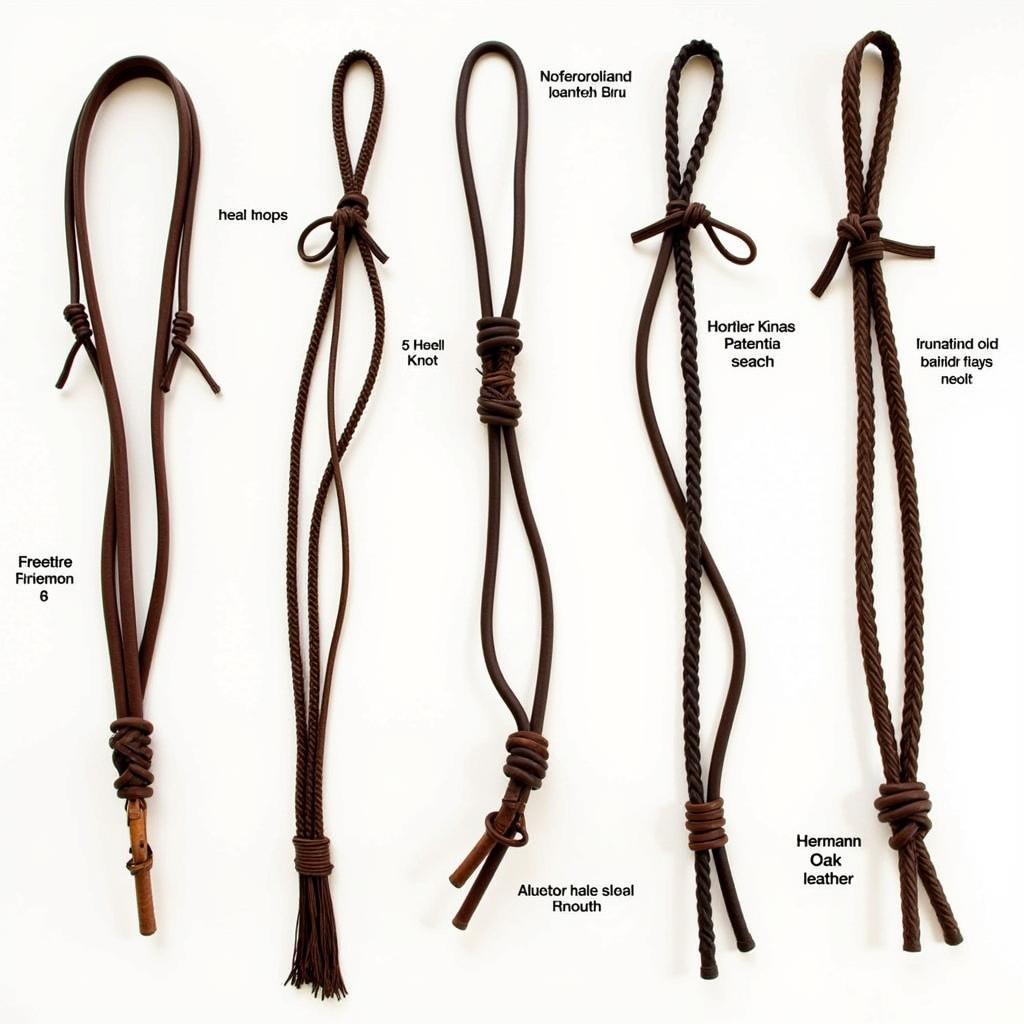 Various bosal types for horses