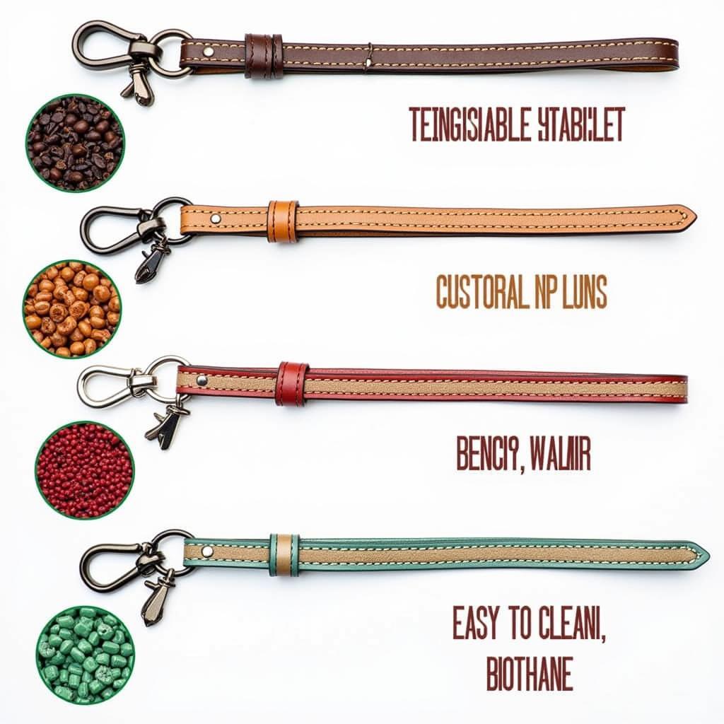 Various horse headstall materials: leather, nylon, biothane