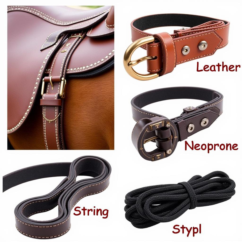 Various Horse Saddle Girth Materials: Leather, Neoprene, String, Synthetic