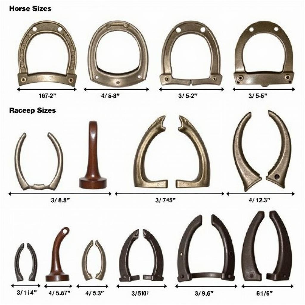 Variety of Horse Shoe Sizes