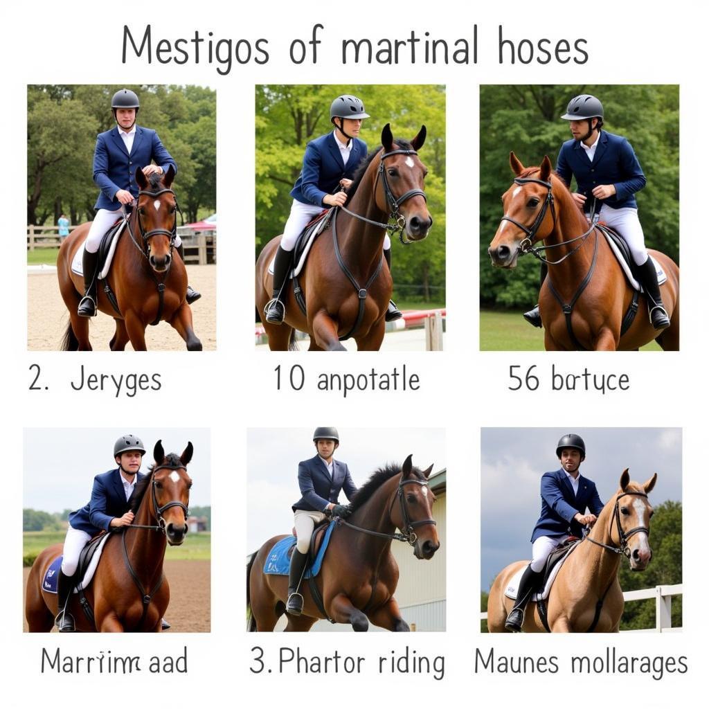 Different Martingale Collars in Use on Horses