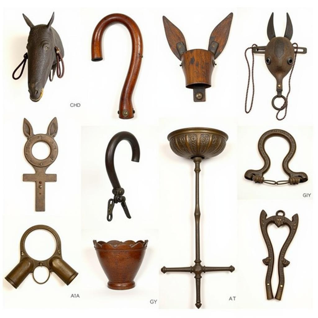 Variety of Antique Horse Hames Types