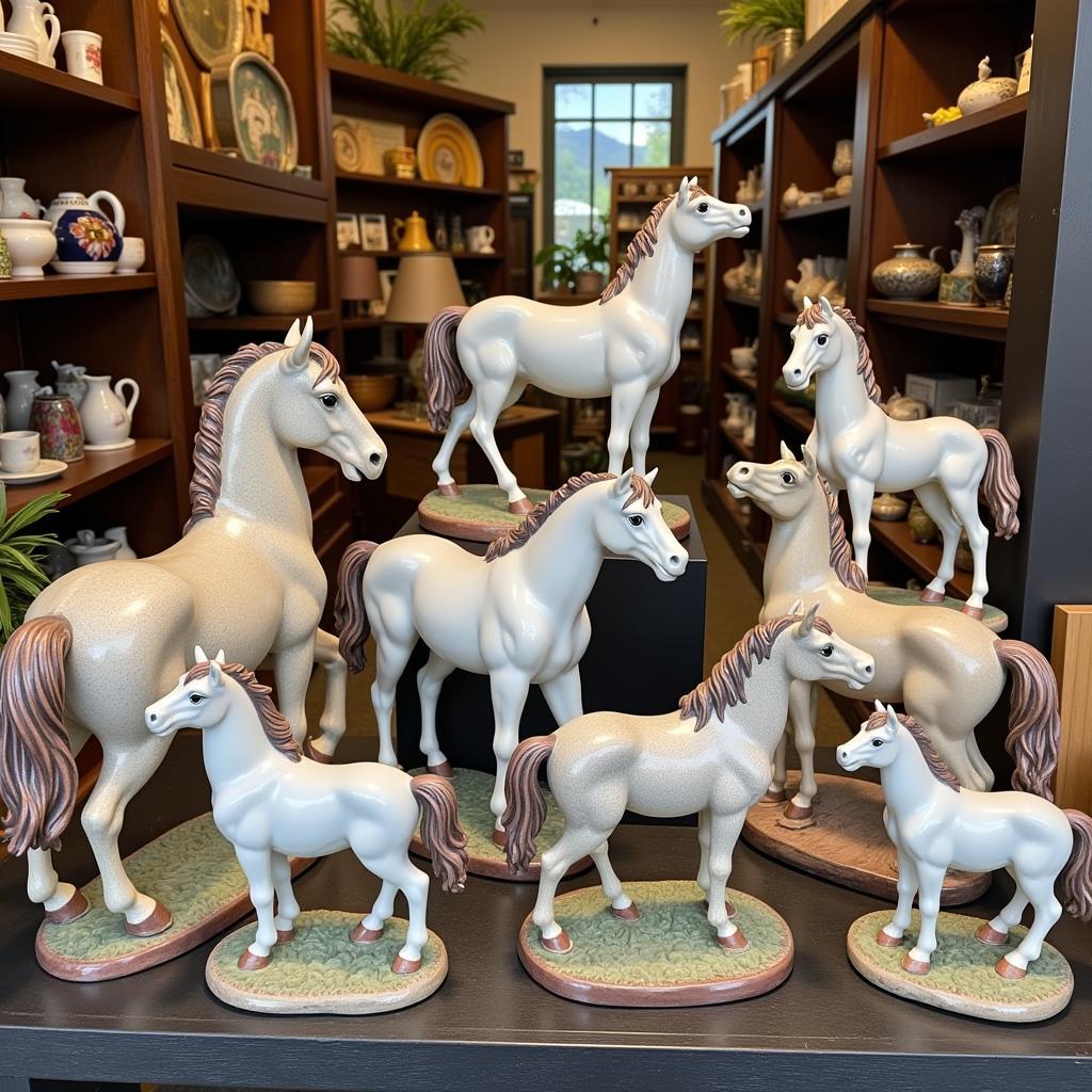 Display of Ceramic Horses for Sale