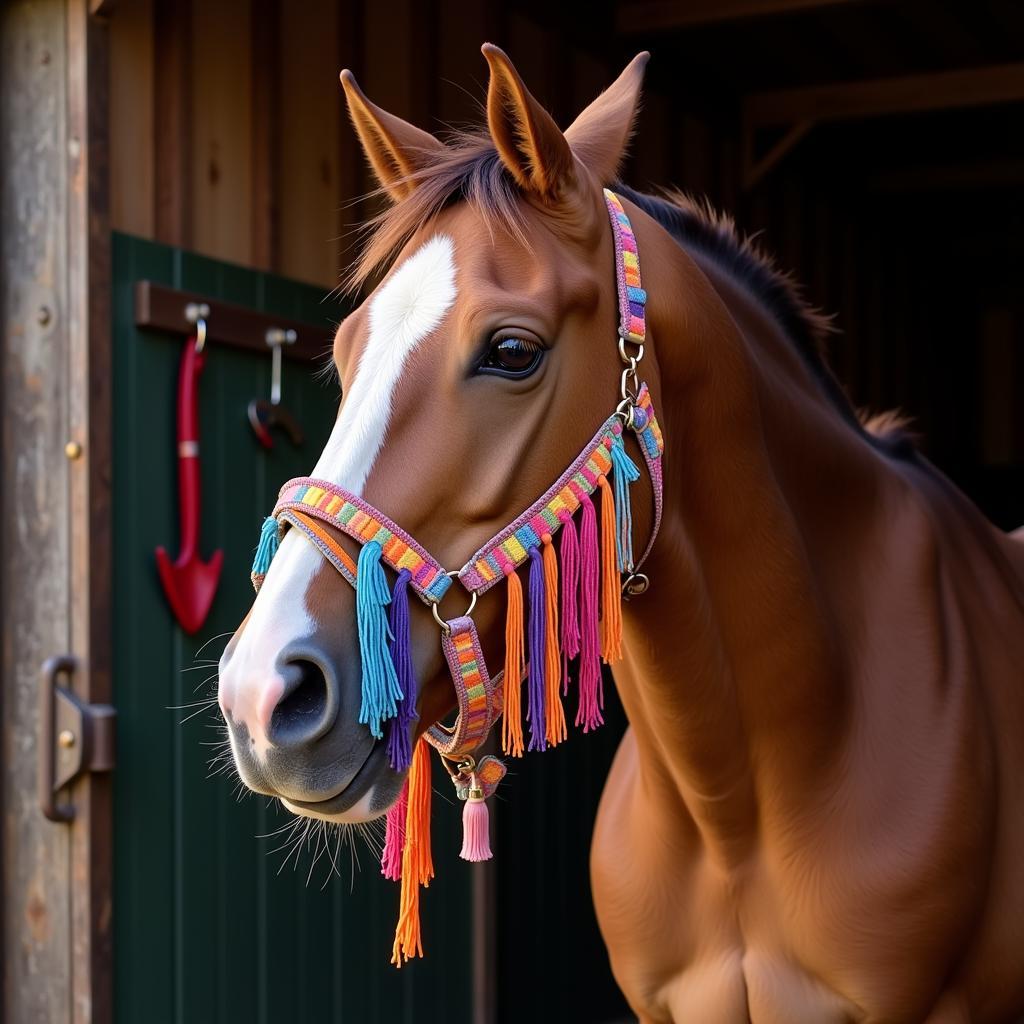 DIY Horse Hippie Costume with Fringe and Halter