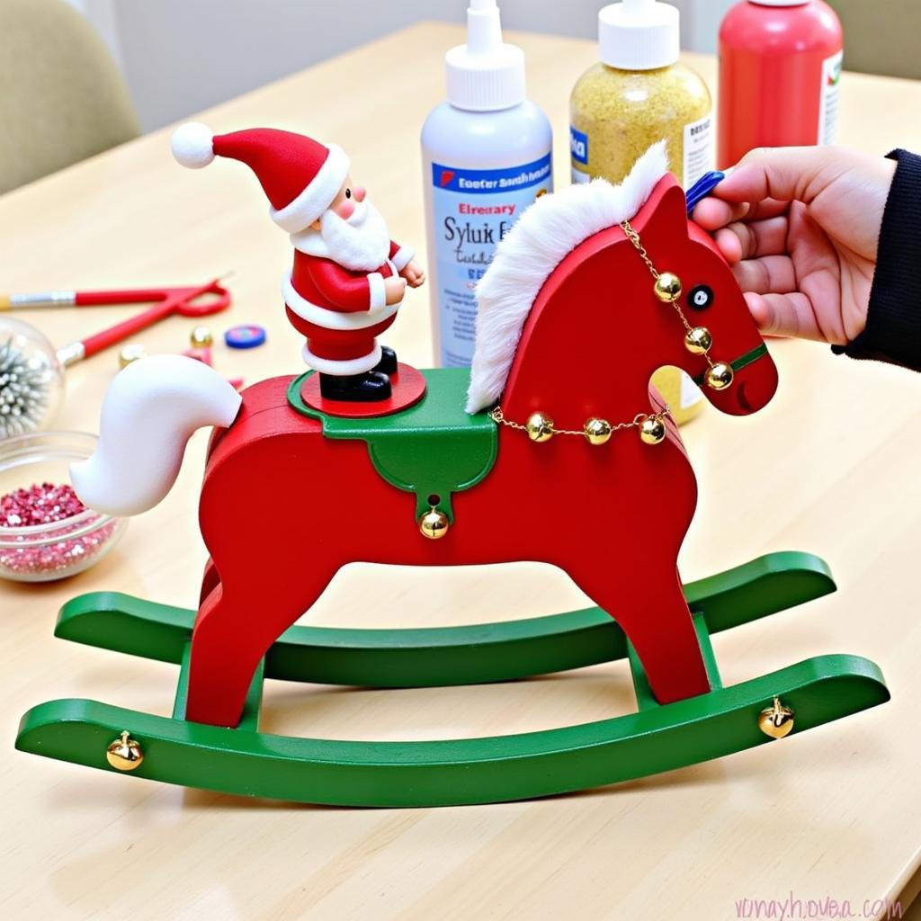 DIY Santa Claus on a Rocking Horse Craft Project