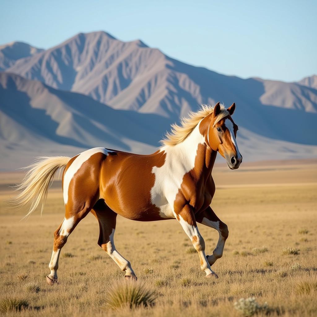 Dream horse galloping through Idaho landscape