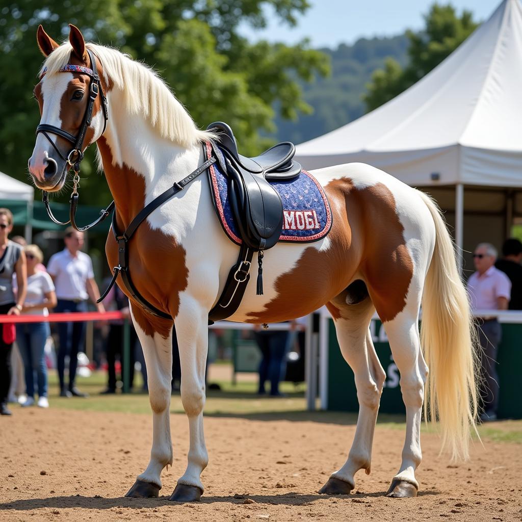 Drum Horse Piebald at a Show