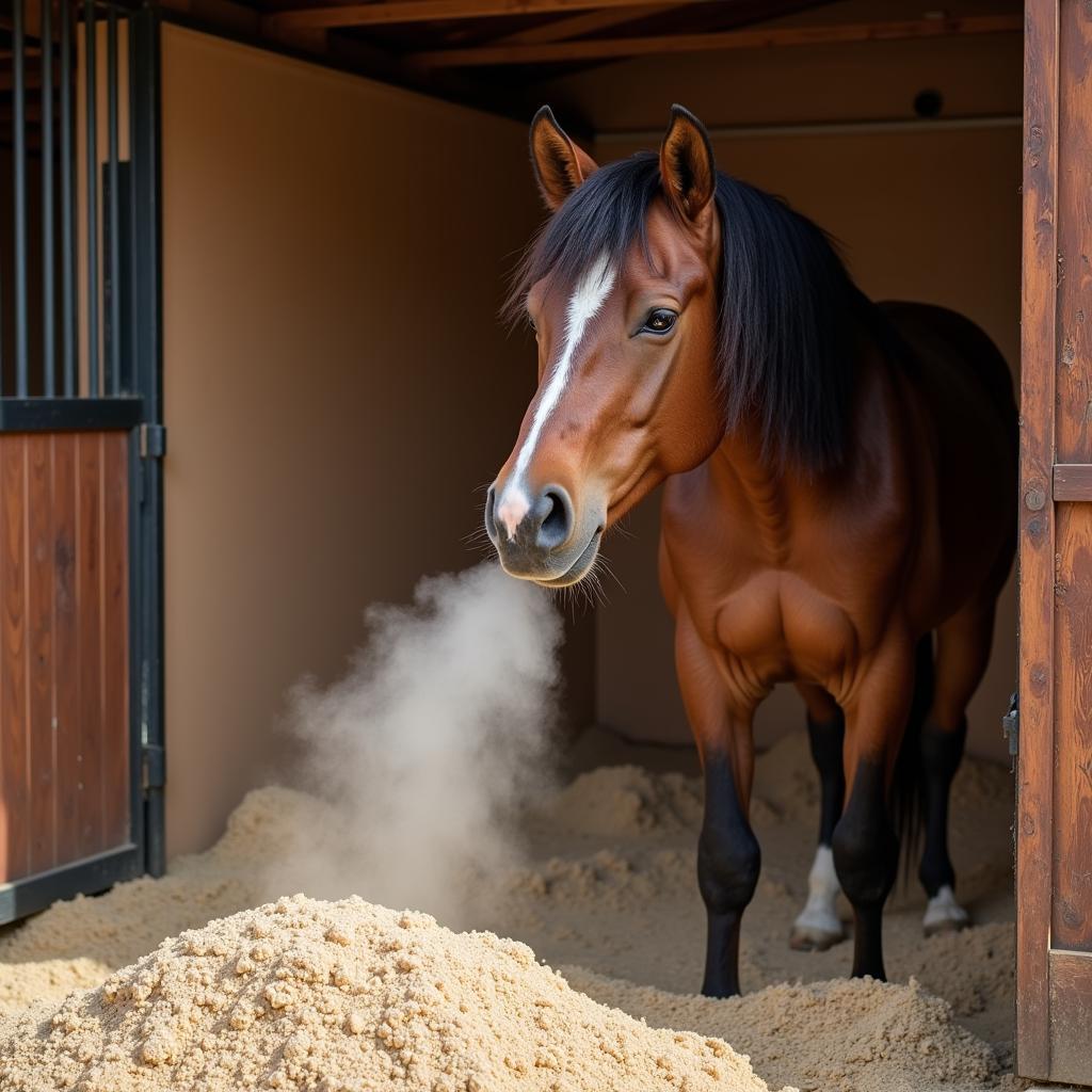 Dust-free horse bedding benefits for horse respiratory health