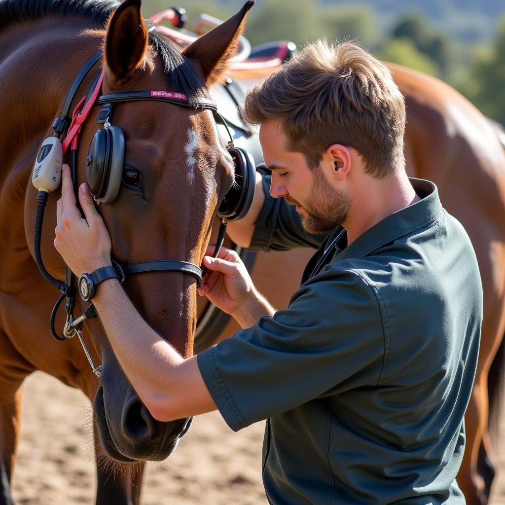 Dutch Harness Horse Undergoing Veterinary Examination