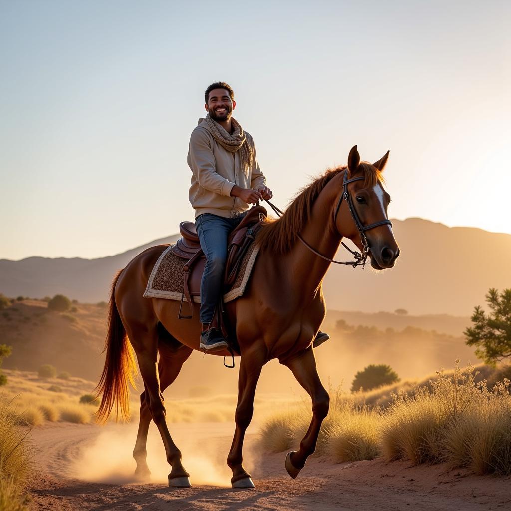 Riding an Egyptian Horse