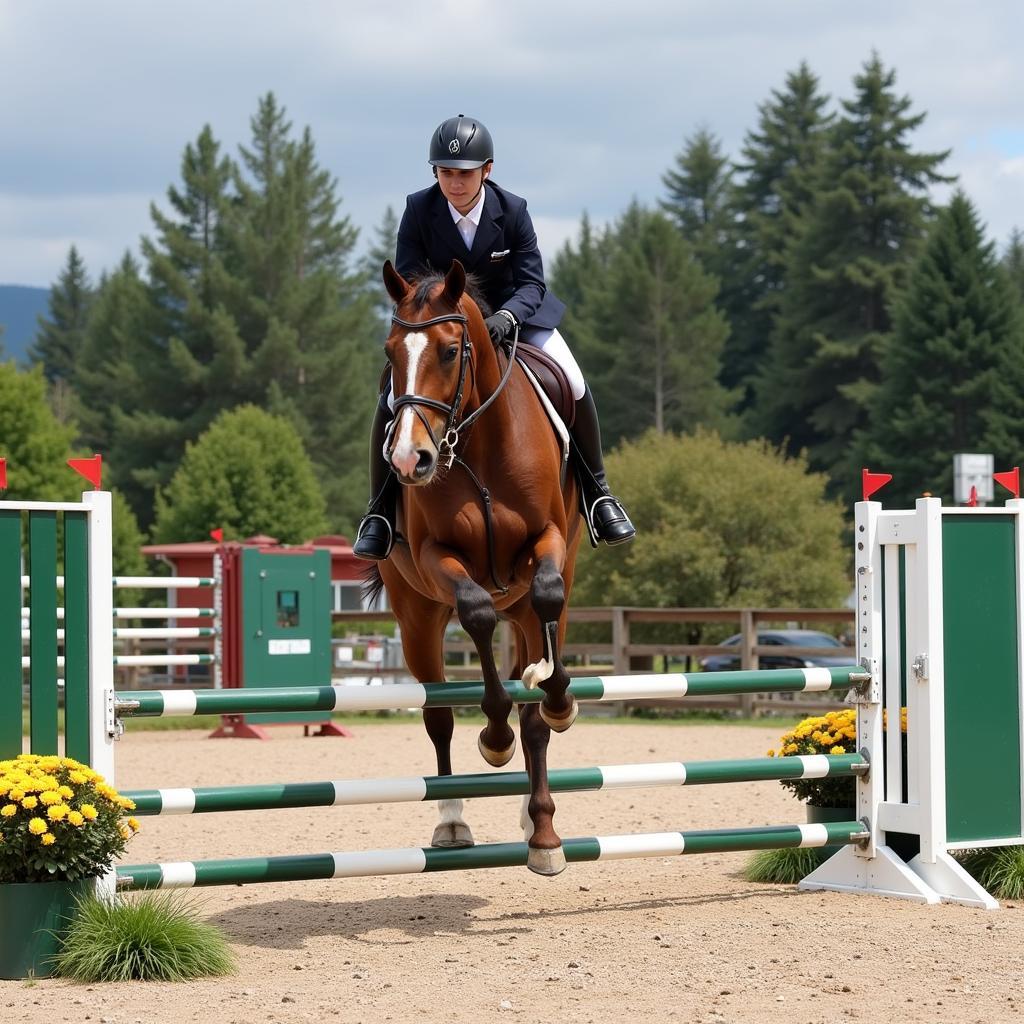 Experienced Rider Jumping Horse in Salem Oregon