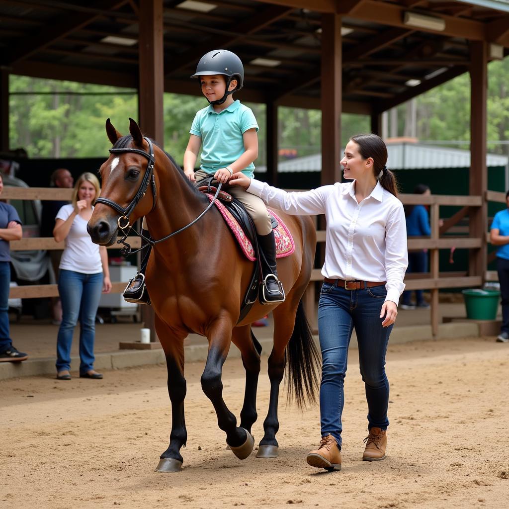 Beginner rider at an EZ horse show