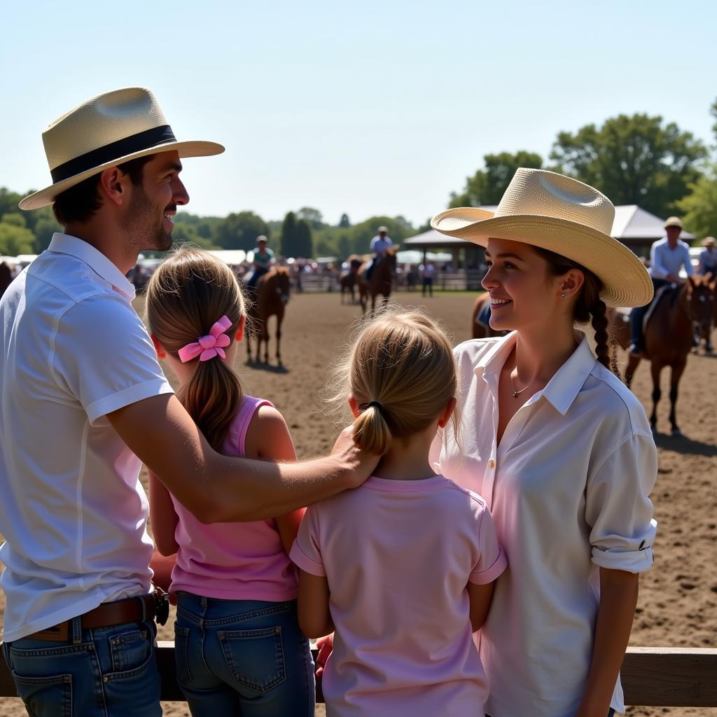 Family Watching Madison Horse Show