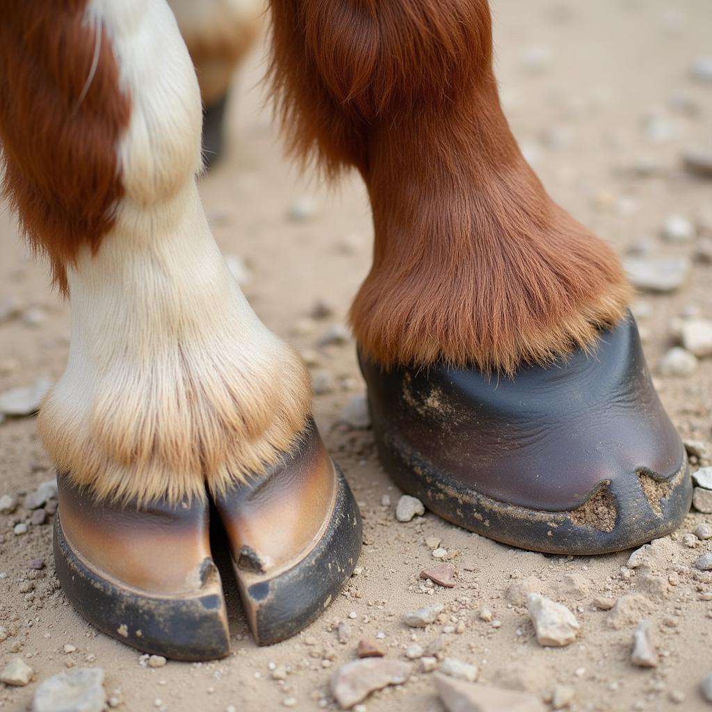 Flat Horse Feet Showing Sole