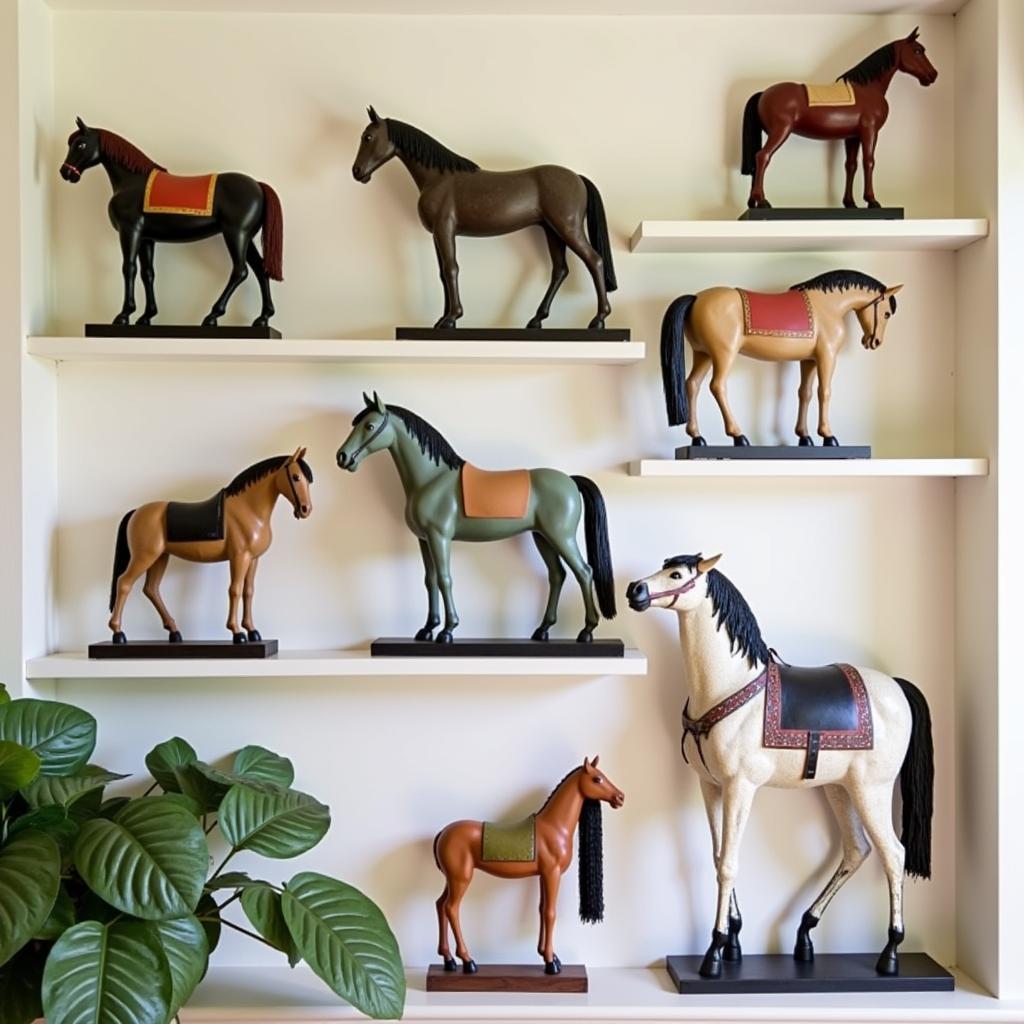 Displaying a Collection of Folk Art Horses