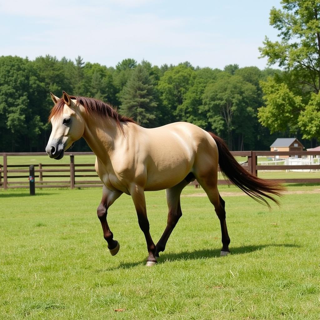 Foundation Quarter Horse Arriving at New Home: Acclimating to a new environment.