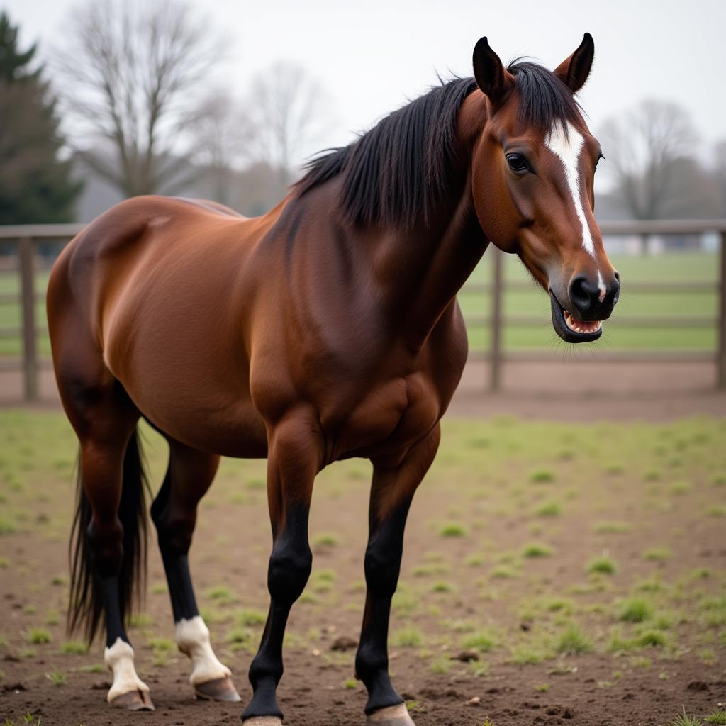 Furious Horse Showing Aggression