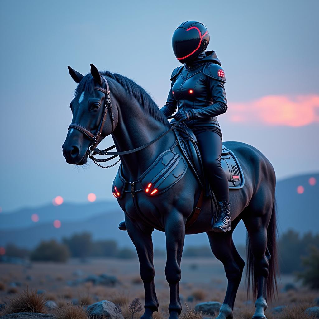 Futuristic Horse and Rider Costume