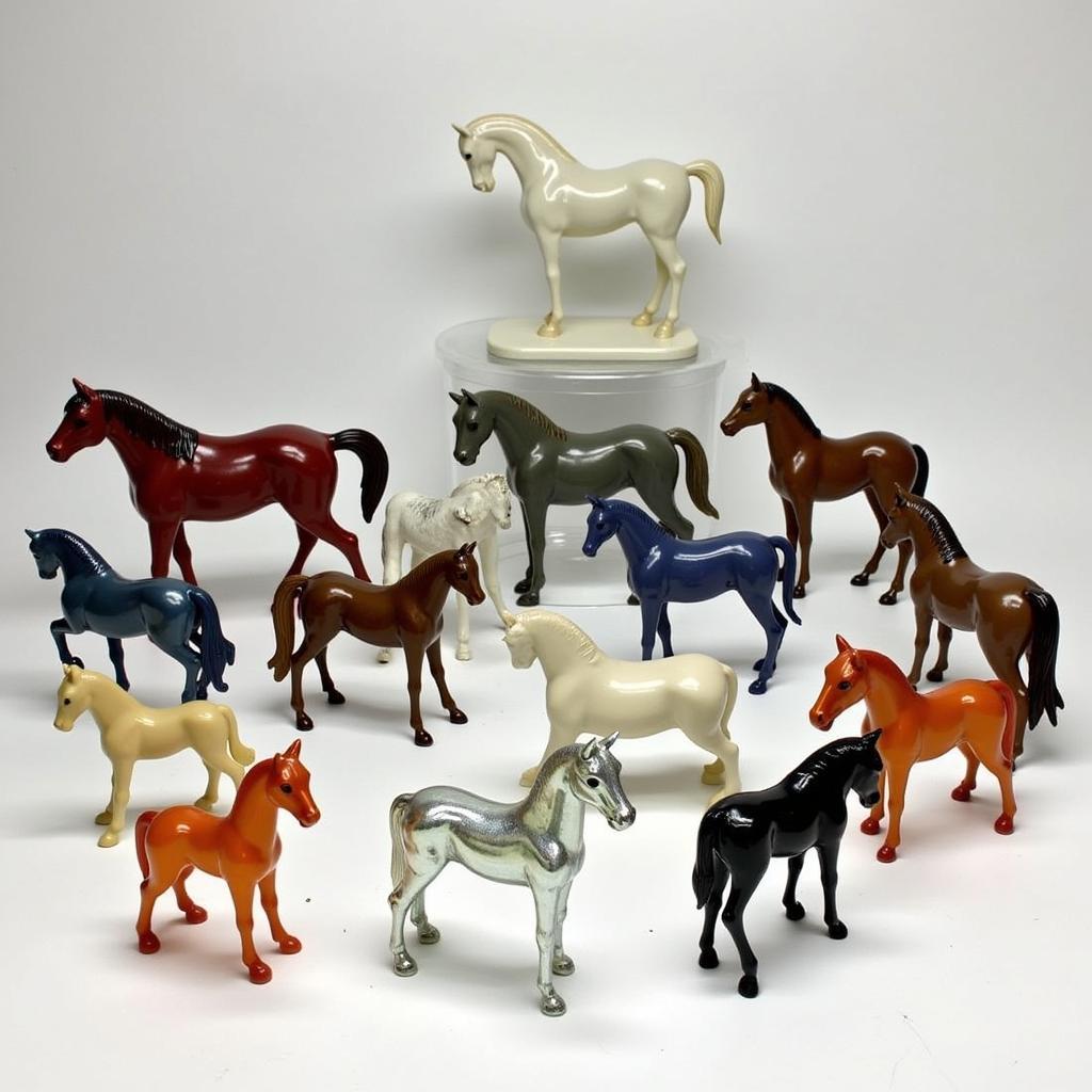 Diverse Glass Horse Collection: Showcasing Variety in Size, Color, and Style