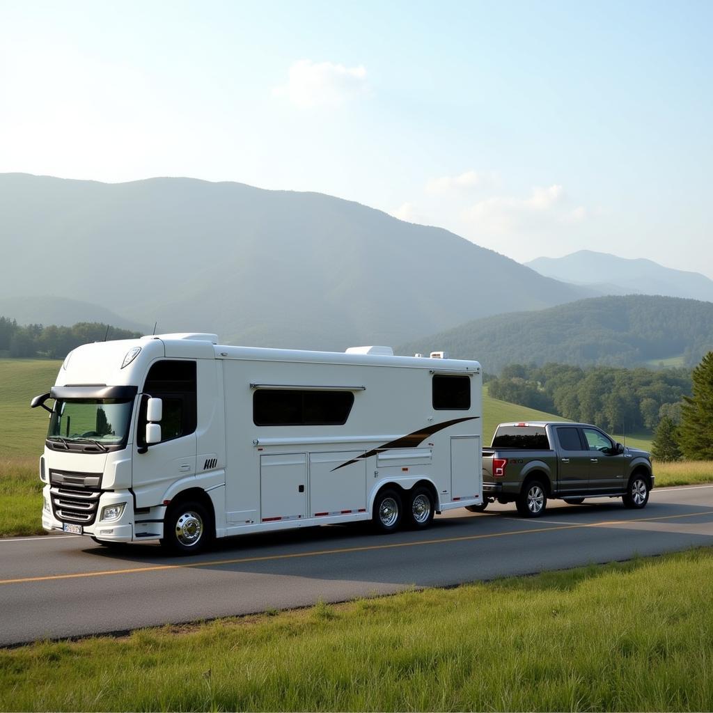 Gooseneck Horse Trailer on the Open Road