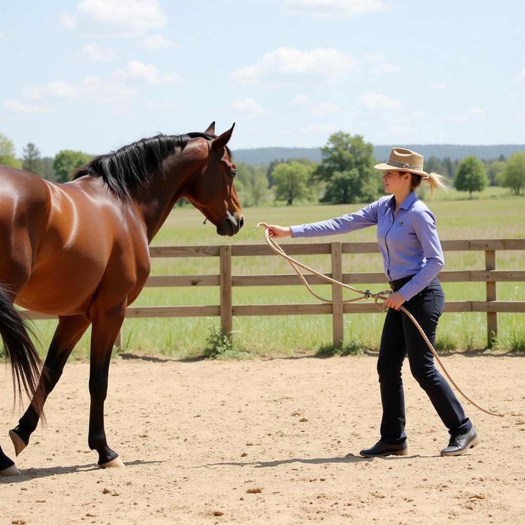 Handler Using Lunge Whip Correctly