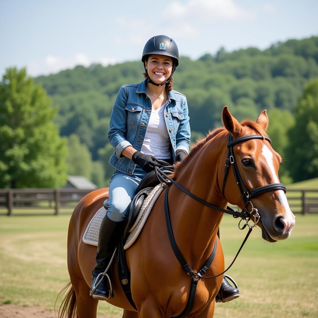 Happy Rider with New Horse in Louisville