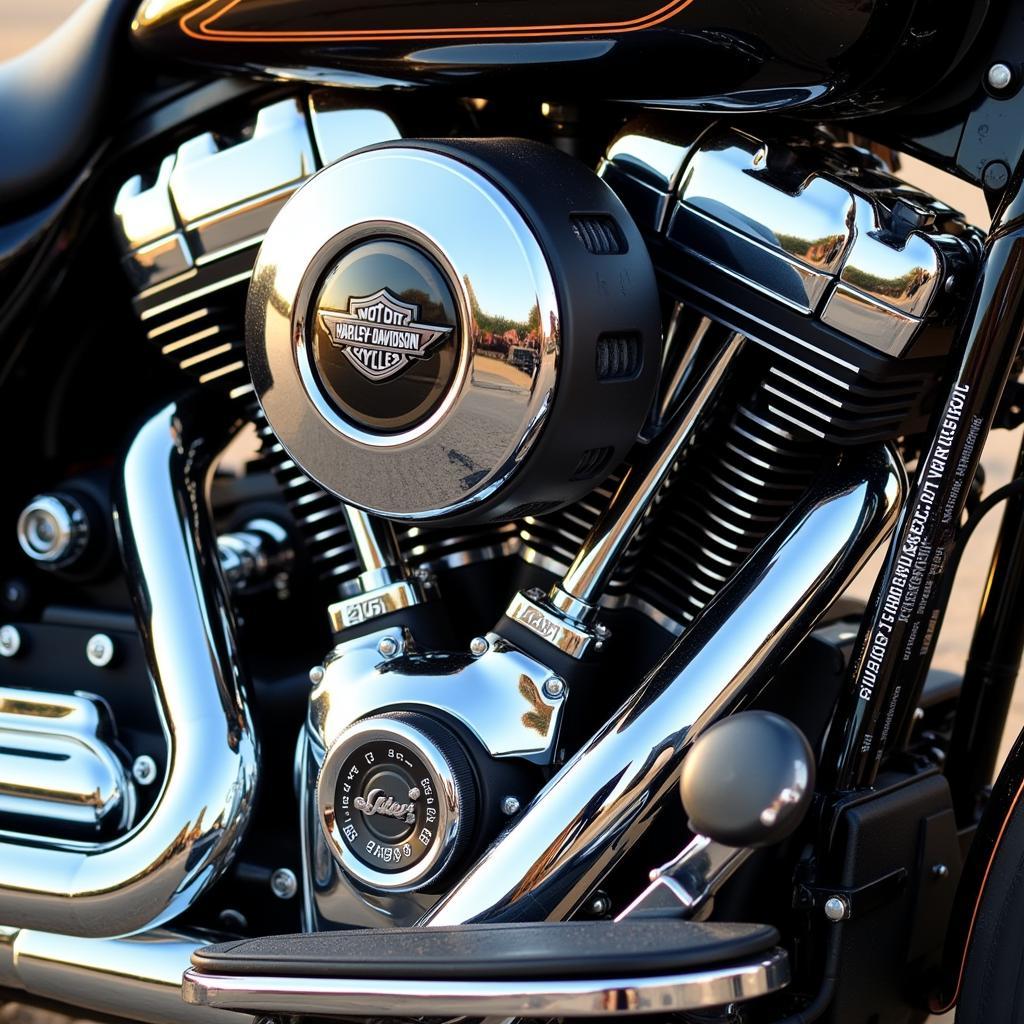 Harley Davidson V-Twin Engine Close-up