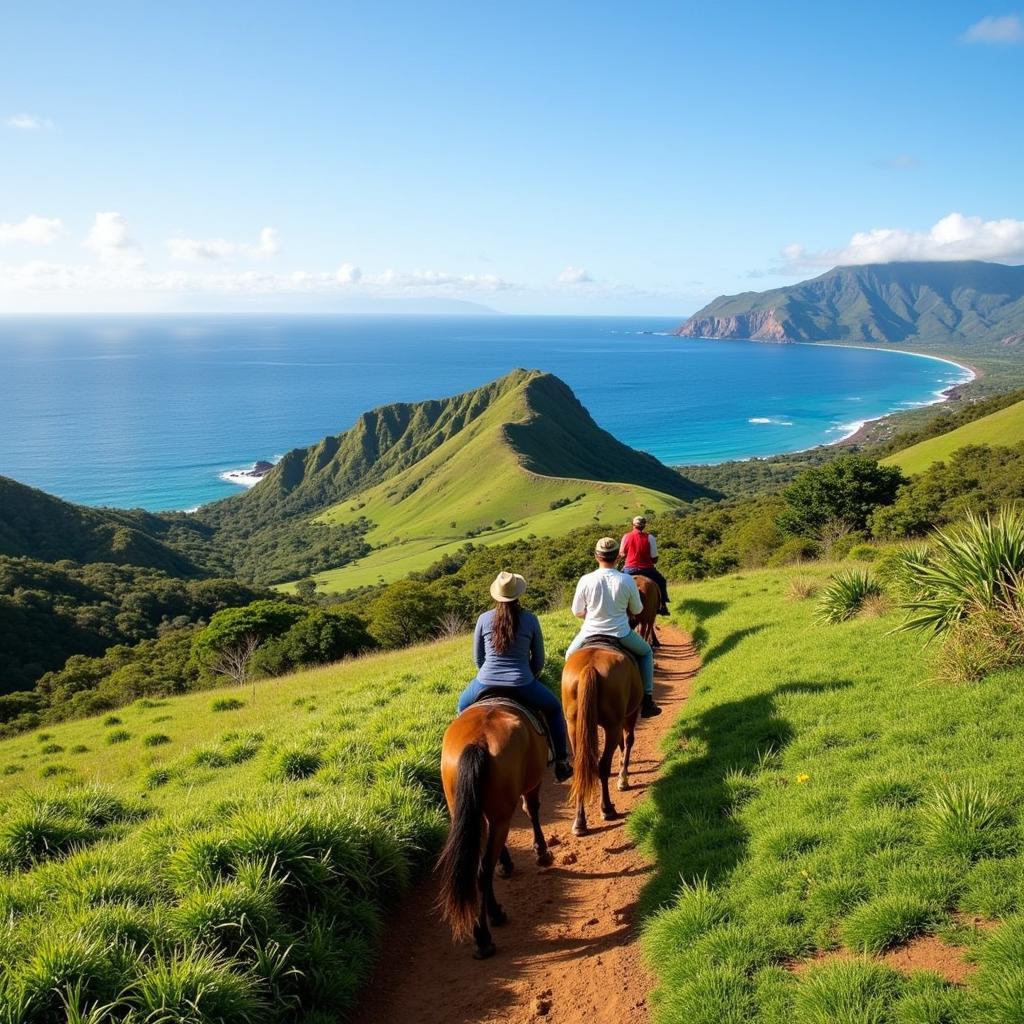 Horseback Riding on a Scenic Hawaiian Trail