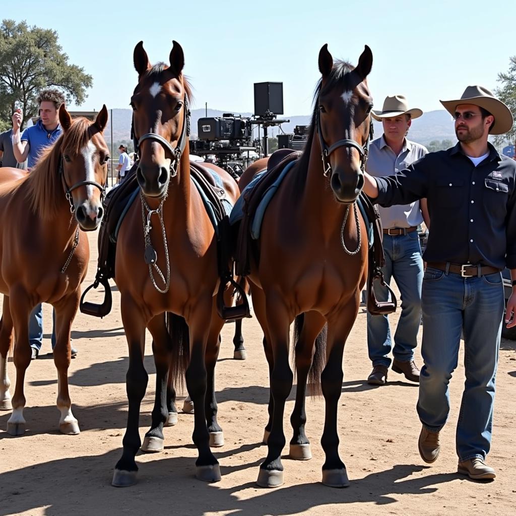 Haywood Hollywood Horses on a film set